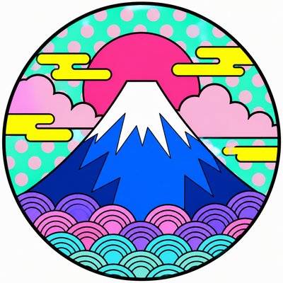Superflat Art Style logo concept example