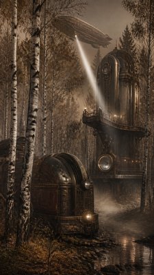 Dieselpunk Aesthetic wall art print example