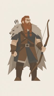 Minimalism Art Style tabletop character portrait example