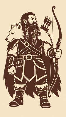 Duotone Icon Design tabletop character portrait example