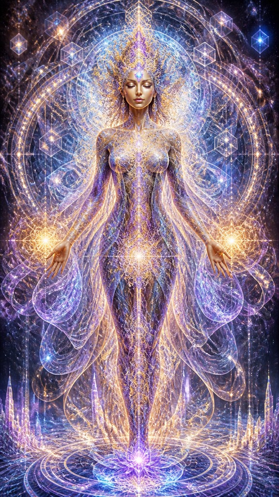 full-length portrait of an elegant figure — Visionary Art Style