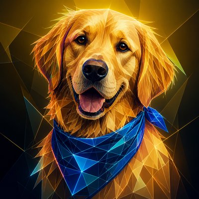 Digital Geometric Art pet portrait example