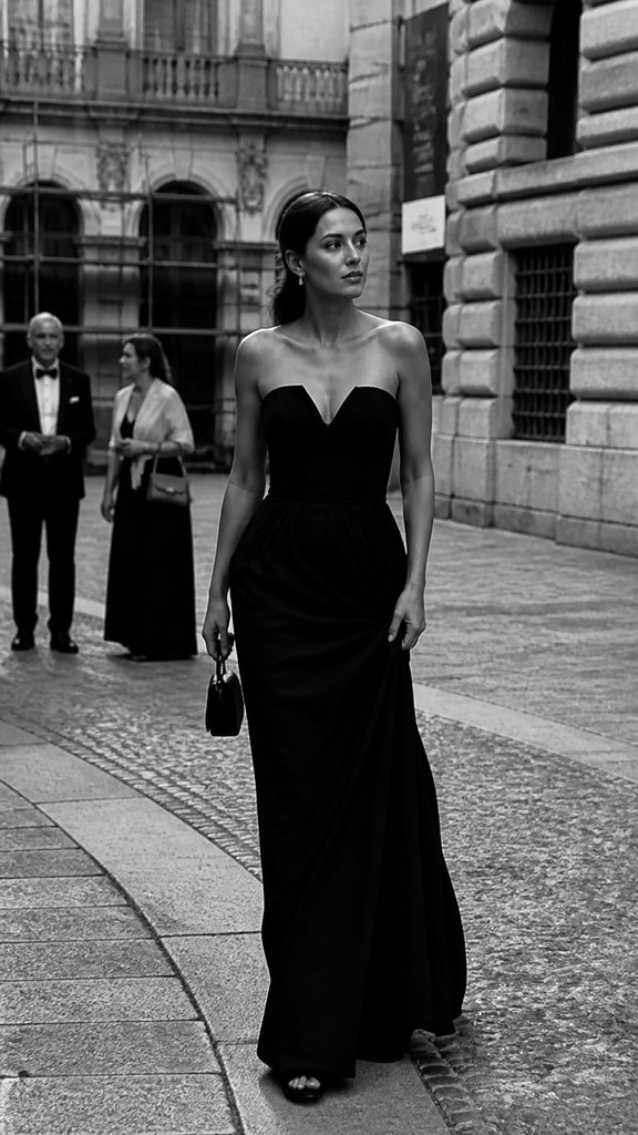 full-length portrait of an elegant figure — Street Photography Style