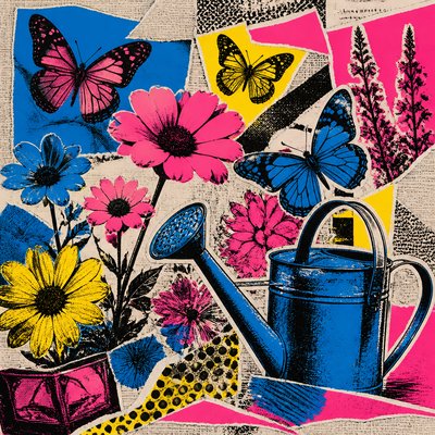 Collage Pop Art Style coloring page example