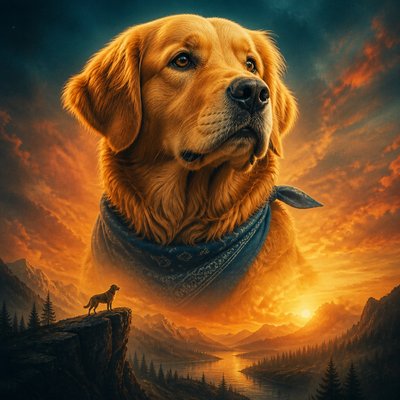 Movie Poster Design pet portrait example