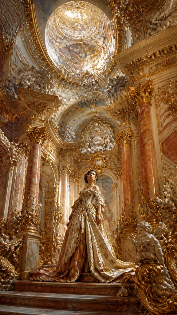 full-length portrait of an elegant figure — Baroque Architecture