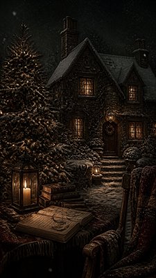 Dark Academia Aesthetic Christmas card example