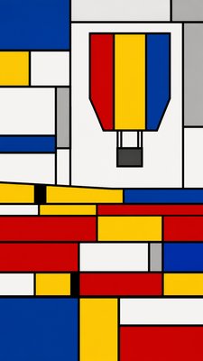 De Stijl Art Style greeting card example