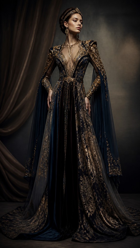 full-length portrait of an elegant figure — Haute Couture Fashion Design
