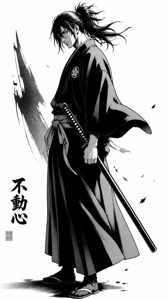 full-length portrait of an elegant figure — Manga Art Style