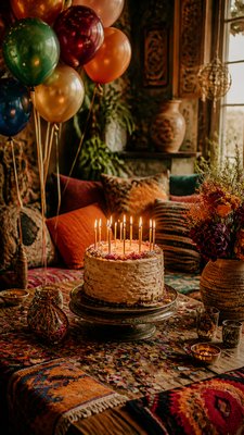 Bohemian Interior Design birthday card example