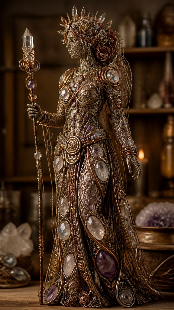 full-length portrait of an elegant figure — Wire-Wrapped Jewelry Style