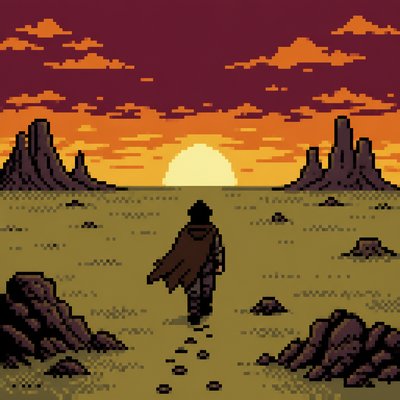 8-Bit Pixel Art Style album cover example