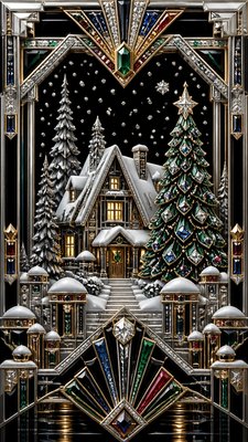 Art Deco Jewelry Design Christmas card example