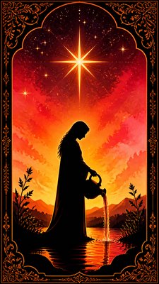 Sunset Silhouette Art Style tarot card example