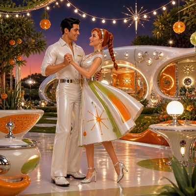 Space Age Aesthetic couple portrait example