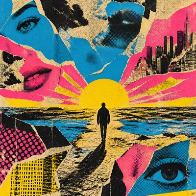 Collage Pop Art Style album cover example