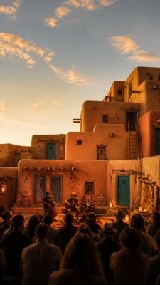 Adobe Pueblo Architecture flyer example