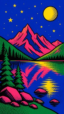 Pop Art Portrait Style phone wallpaper example