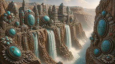 Southwestern Turquoise Jewelry Style concept art example