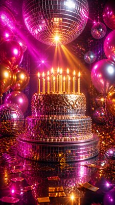 Disco Aesthetic birthday card example
