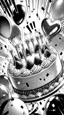 Manga Comic Art birthday card example