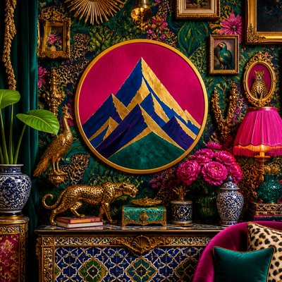 Maximalist Interior Design logo concept example
