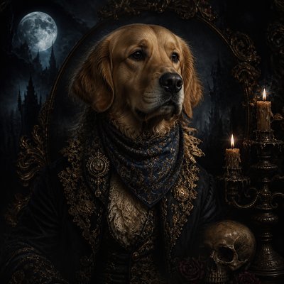 Dark Gothic Art pet portrait example
