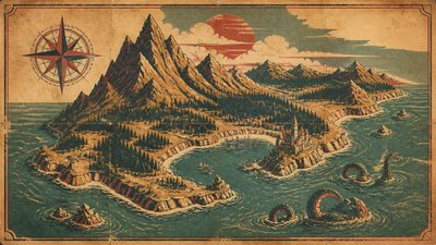 Vintage Poster Design fantasy map example