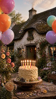 Cottage Vernacular Architecture birthday card example