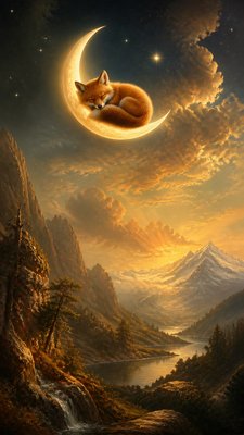 Hudson River School Art Style baby announcement example