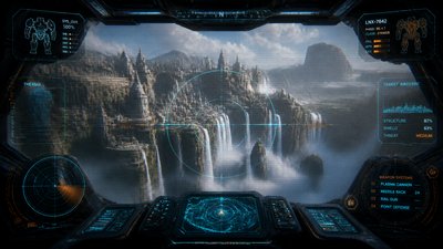 Mecha Pilot Interface View concept art example