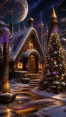 Afrofuturism Art Style Christmas card example