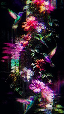 Digital Glitch Abstract Art Style phone case design example