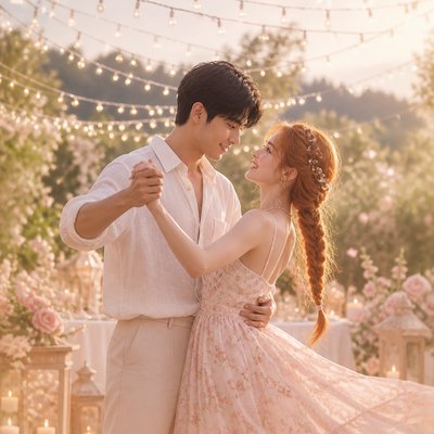 Light Feminine Aesthetic couple portrait example