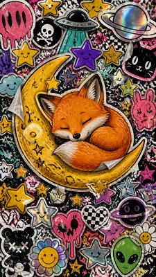 Sticker Bomb Street Art Style baby announcement example