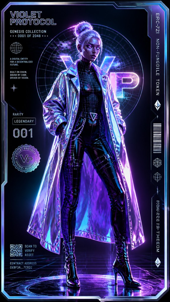 full-length portrait of an elegant figure — Crypto Art Style