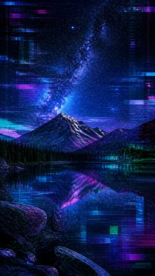 New Media Art Style phone wallpaper example