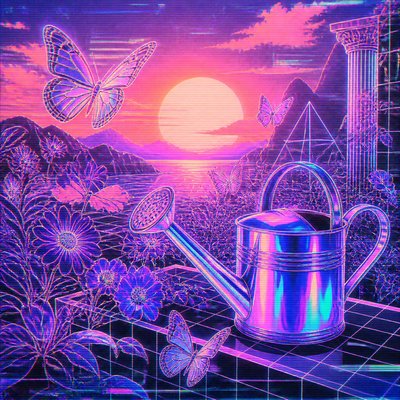 Vaporwave Art Style coloring page example