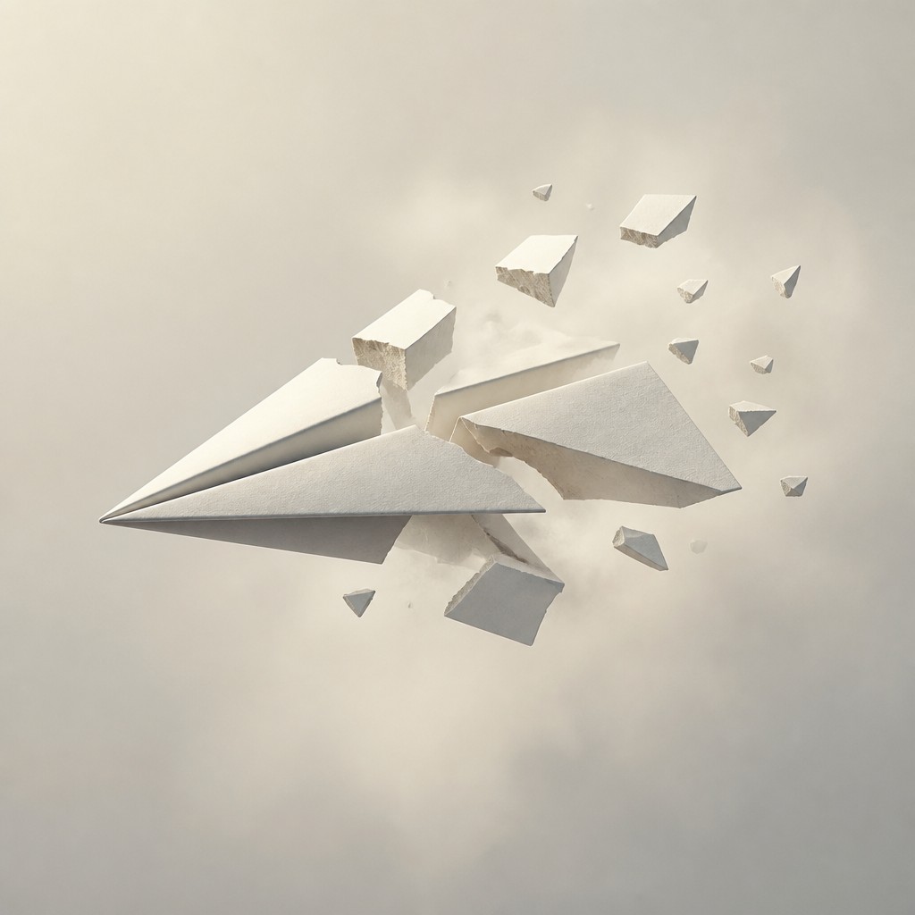 a paper plane, clean minimal composition on a plain background, no text — Floating Islands icon