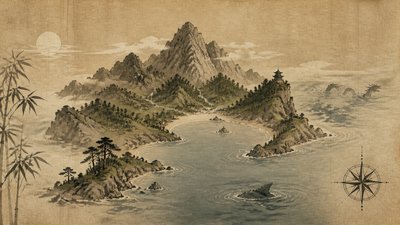 Japanese Architecture Art fantasy map example
