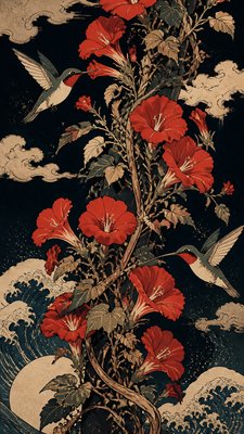 Ukiyo-e Anime Fusion Portrait phone case design example