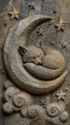 Stone Carving Sculpture Art Style baby announcement example