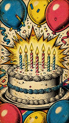 Retro Comic Art birthday card example