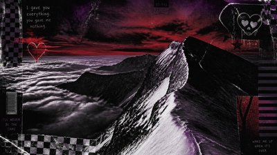 a wide alpine ridge above a sea of clouds, no people — Emo Aesthetic wallpaper