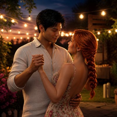 3D Rendered Digital Art Style couple portrait example