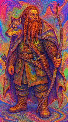 Psychedelic Art Style tabletop character portrait example