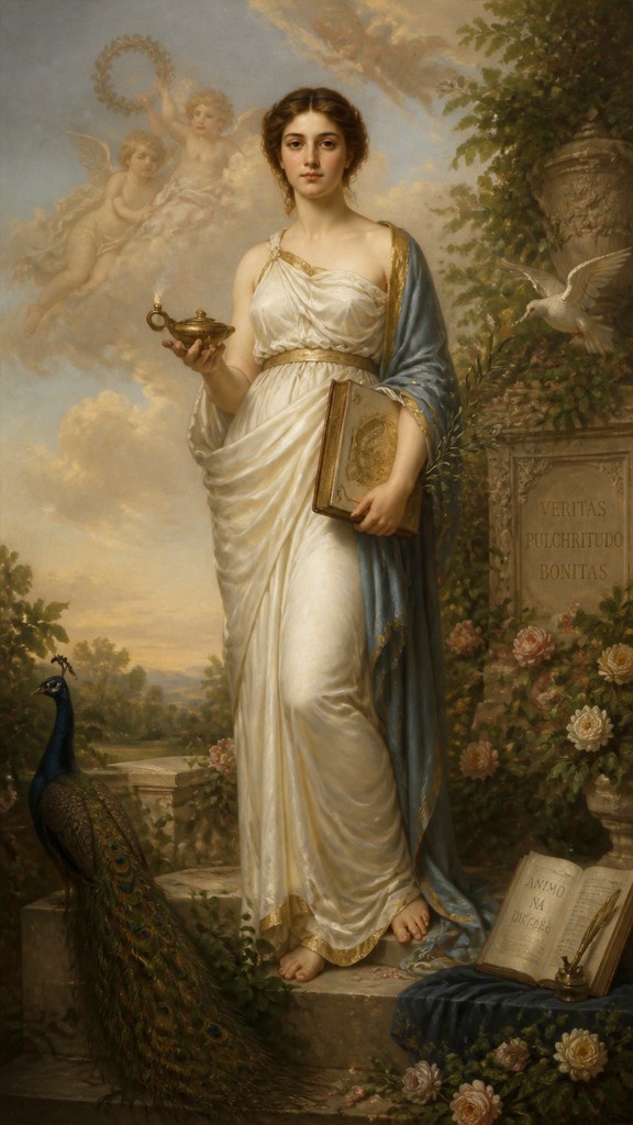 full-length portrait of an elegant figure — Allegorical Painting Art Style