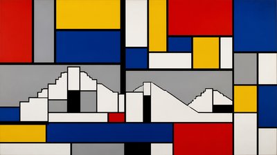 De Stijl Art Style banner example