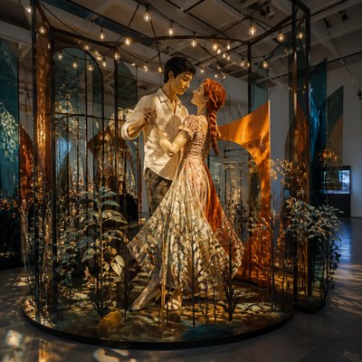 Installation Art Style couple portrait example